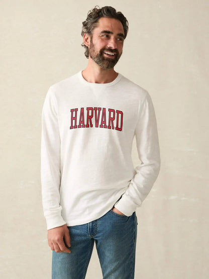 Harvard Sunwashed Organic Crew - White