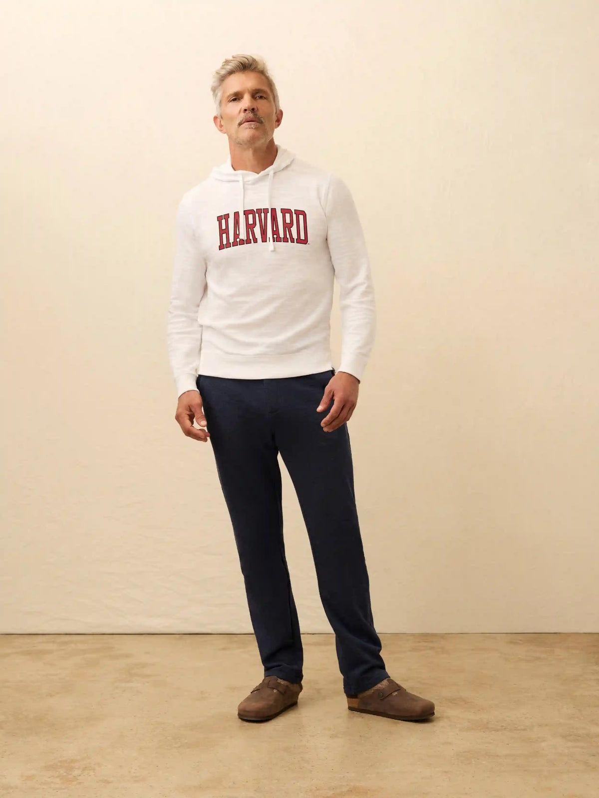 Harvard Sunwashed Organic Hoodie - White