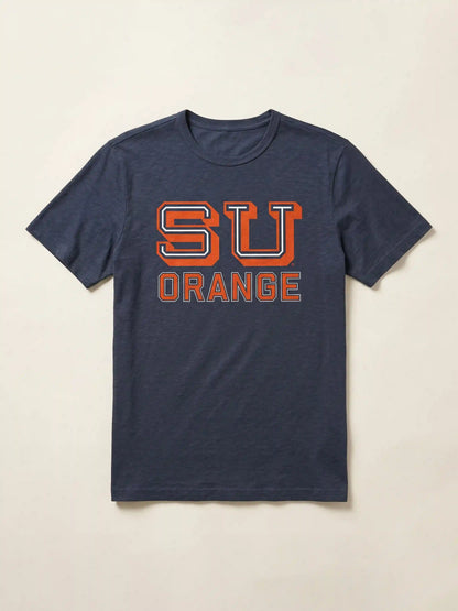 Syracuse University Sunwashed Regenerative Tee - Dune Navy