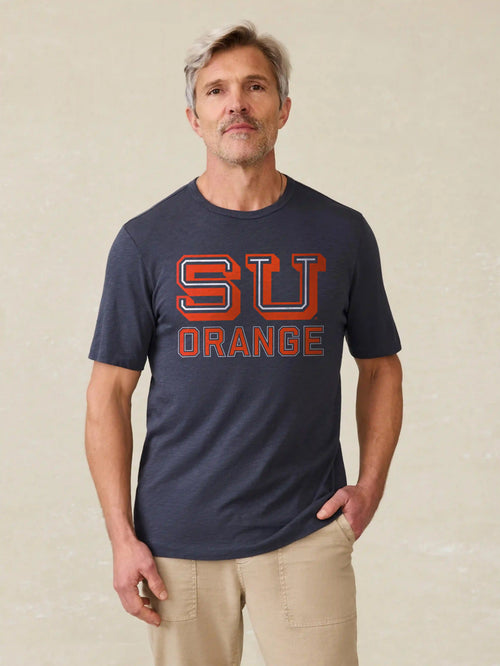 Syracuse University Sunwashed Regenerative Tee - Dune Navy