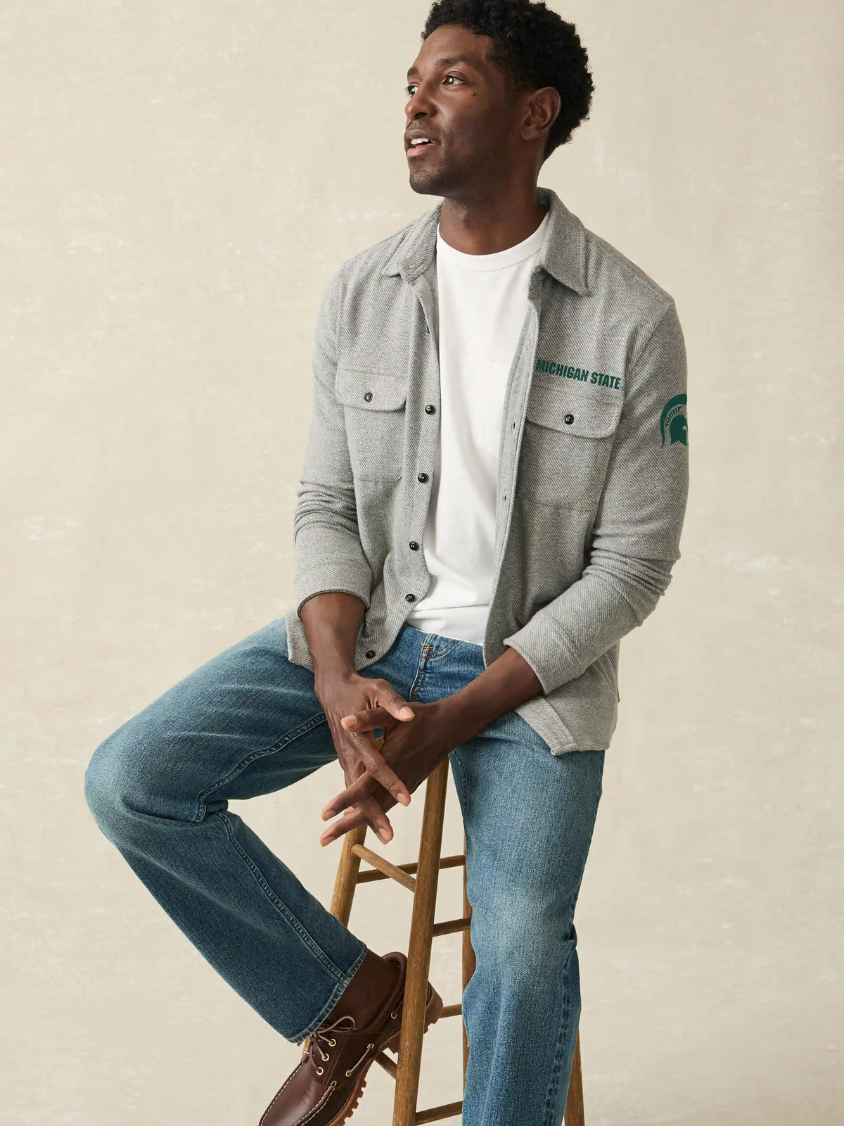Michigan State Legend™ Sweater Shirt - Fossil Grey Twill