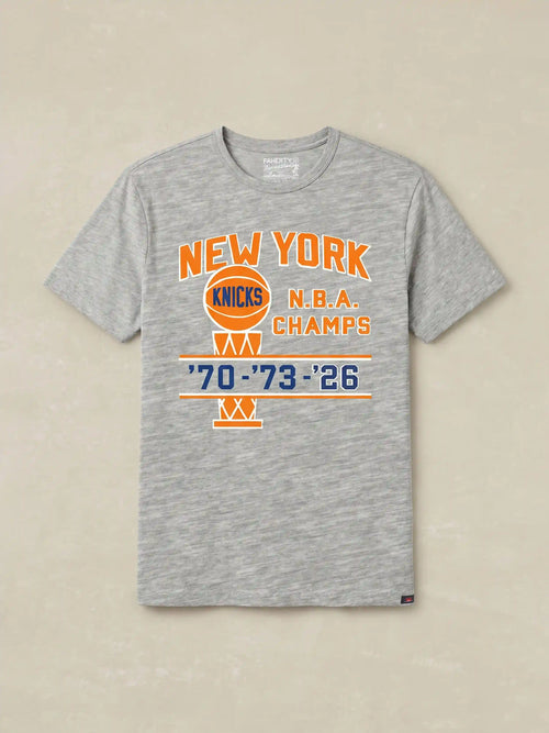 NY Knicks Sunwashed Regenerative Tee - Granite Heather