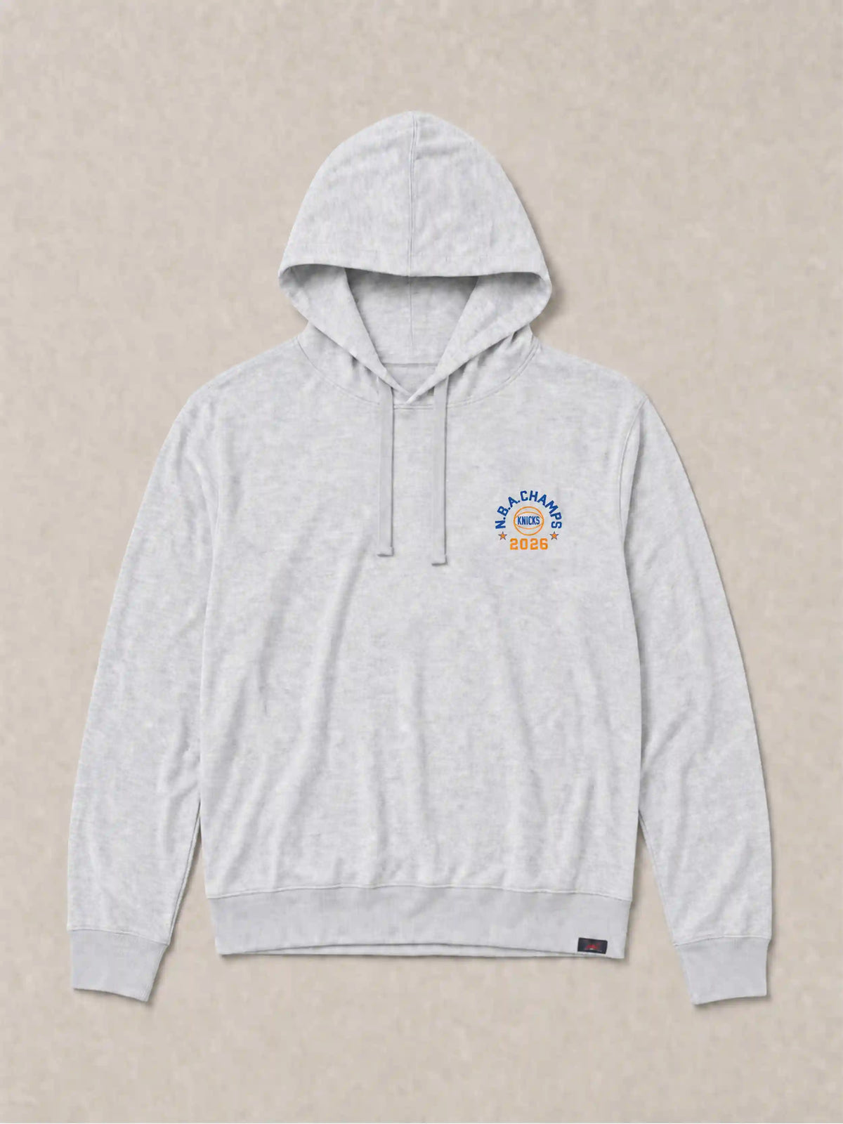 NY Knicks Sunwashed Organic Hoodie - Light Grey Heather