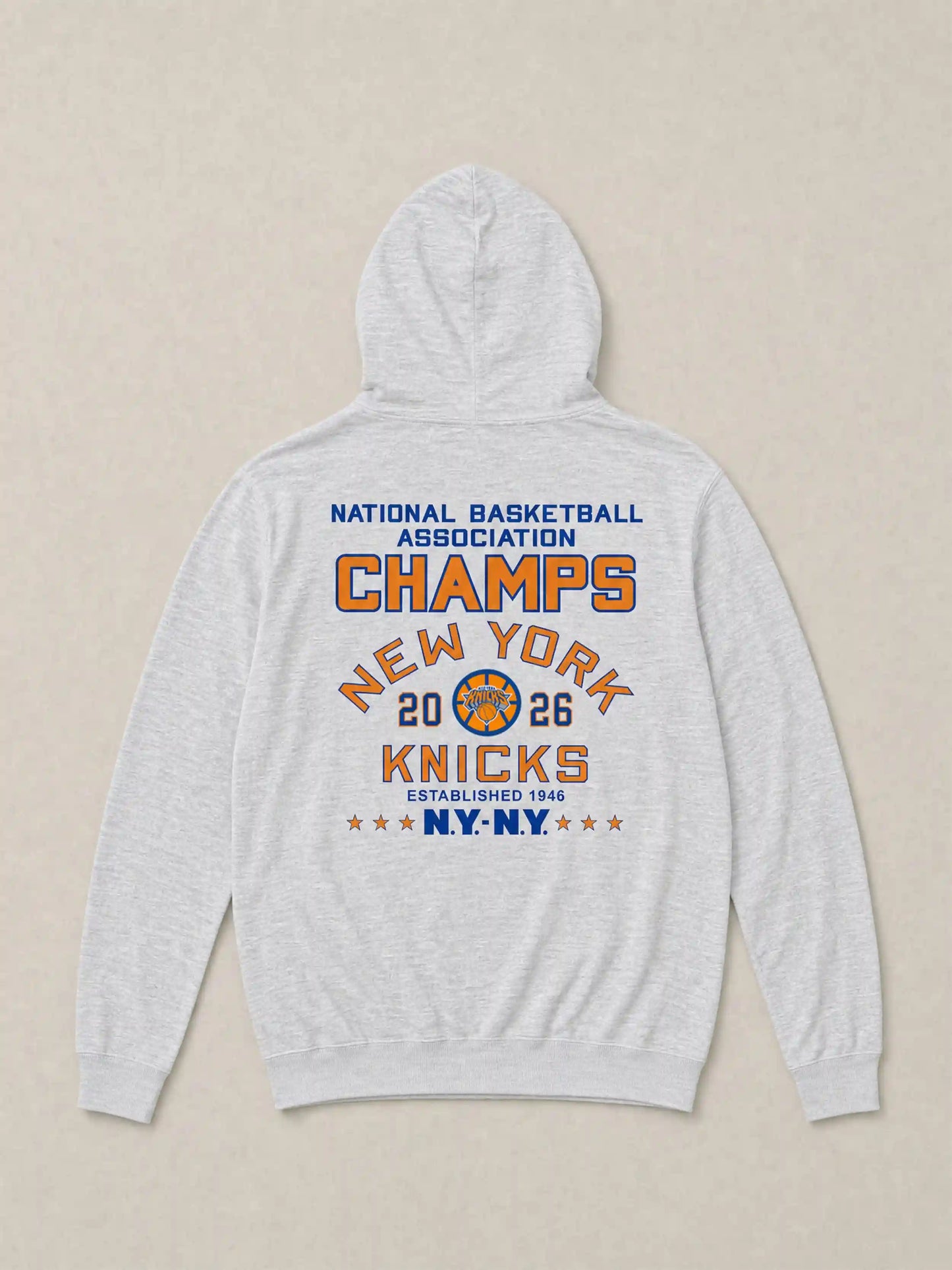 NY Knicks Sunwashed Organic Hoodie - Light Grey Heather