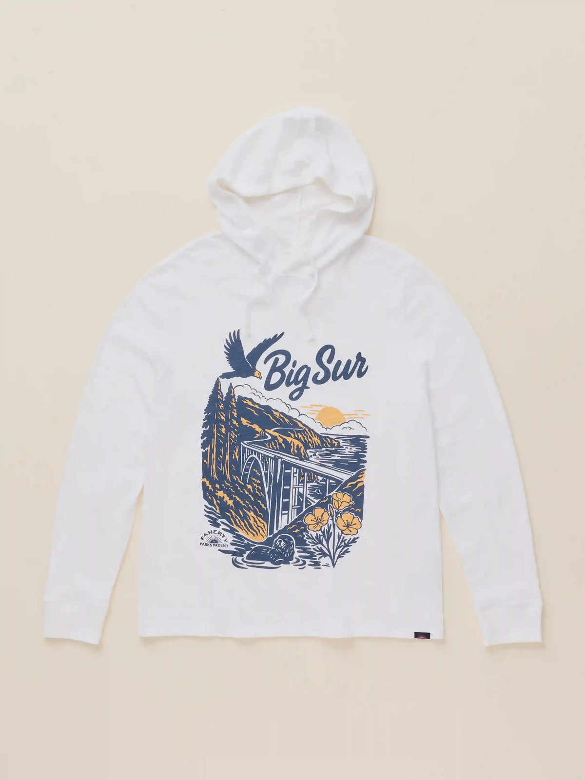 Faherty x Parks Project Big Sur Sunwashed Organic Hoodie - White