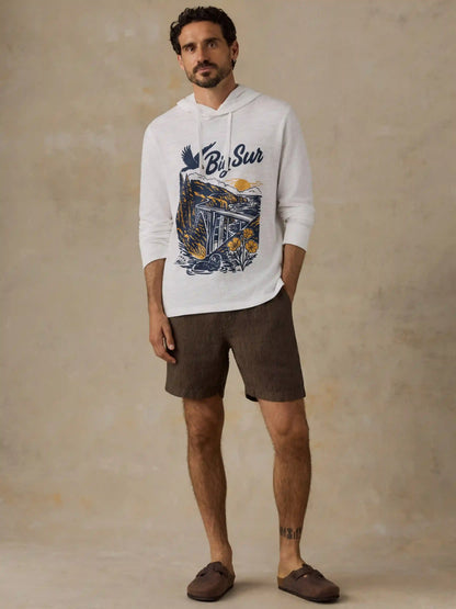 Faherty x Parks Project Big Sur Sunwashed Organic Hoodie - White