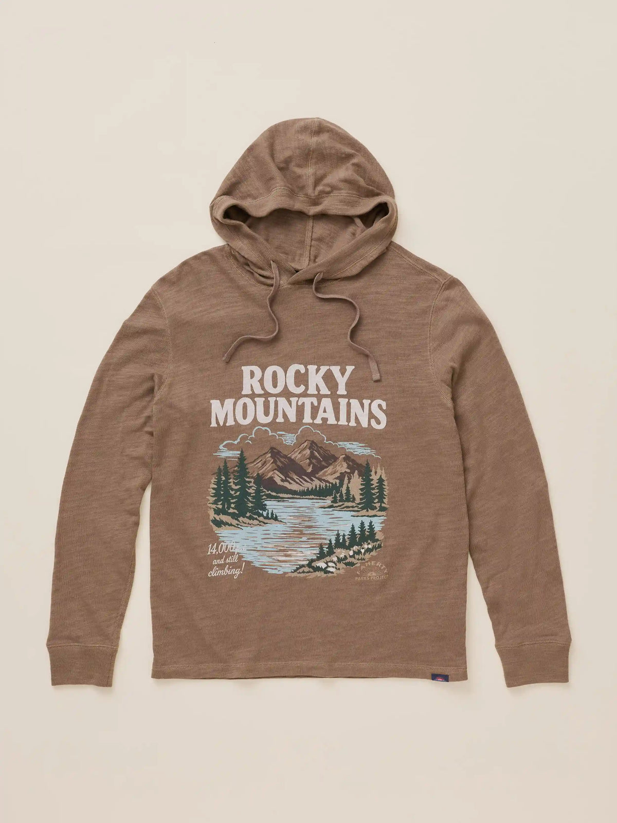 Faherty x Parks Project Rocky Mountains Sunwashed Organic Hoodie - Timber