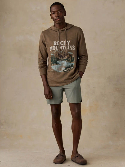 Faherty x Parks Project Rocky Mountains Sunwashed Organic Hoodie - Timber