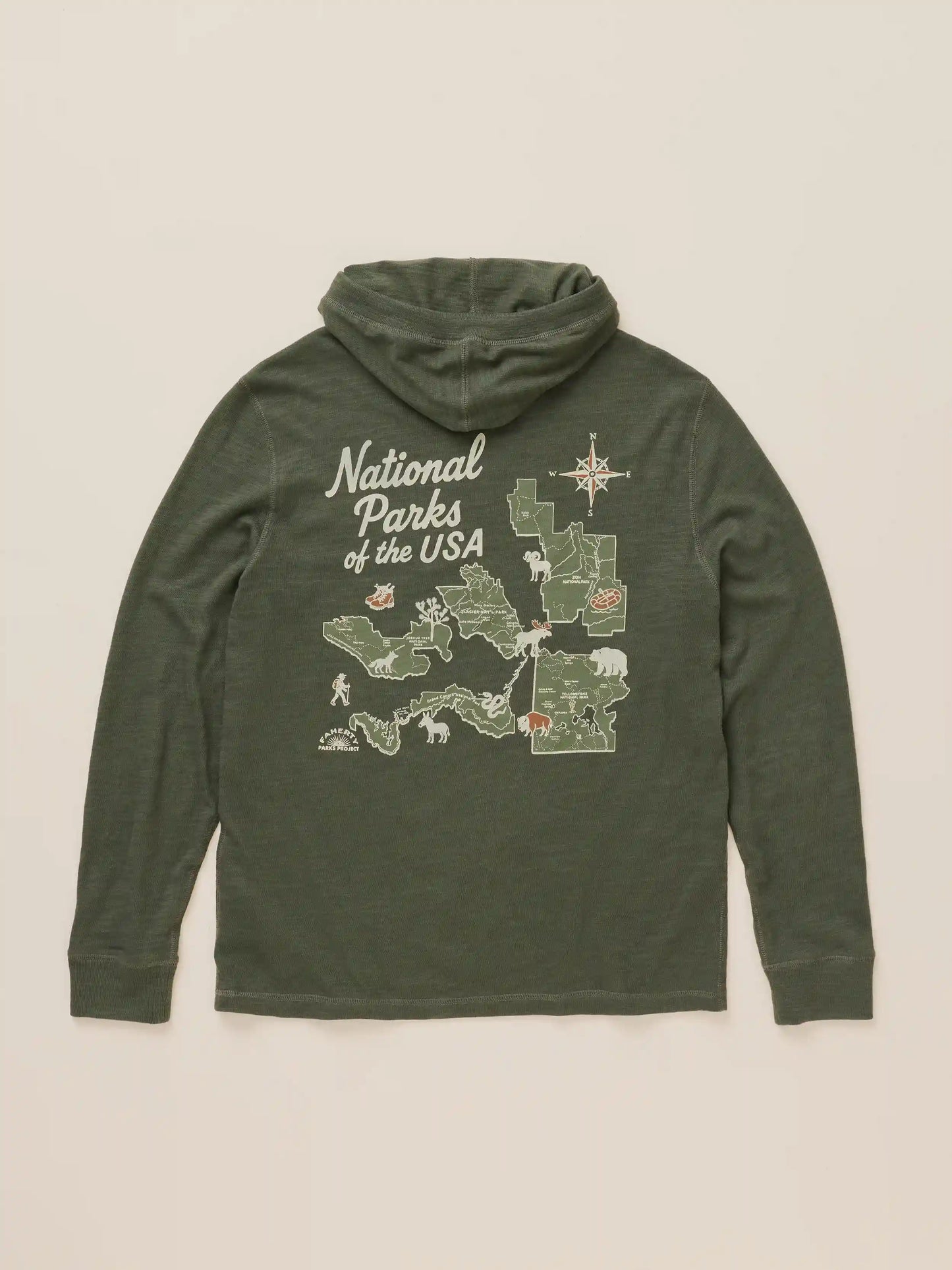 Faherty x Parks Project National Parks Sunwashed Organic Hoodie - Forest Grove