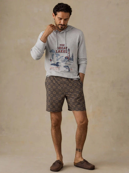 Faherty x Parks Project Great Lakes Sunwashed Organic Hoodie - Light Grey Heather