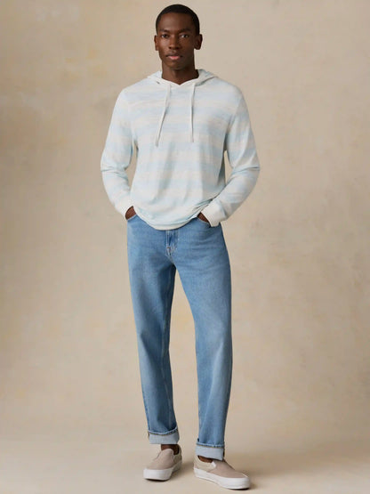 Sunwashed Organic Hoodie - Beach Sky Stripe