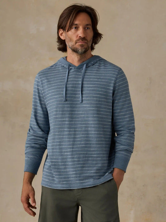 Sunwashed Organic Hoodie - Marine Rock Stripe