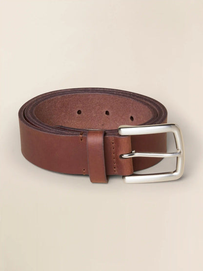 Mens Leather Belt - Saddle Brown