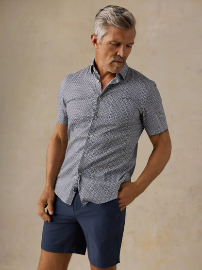 Short-Sleeve Movement™ Monterey Shirt - Navy Sundial Bloom