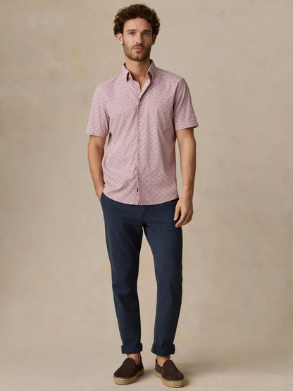 Short-Sleeve Movement™ Monterey Shirt - Rose Palm Mosaic