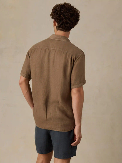 Short-Sleeve Palma Linen Shirt - Island Brown