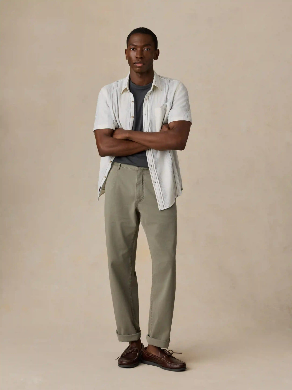 Short-Sleeve Breeze Shirt - River Shore Stripe