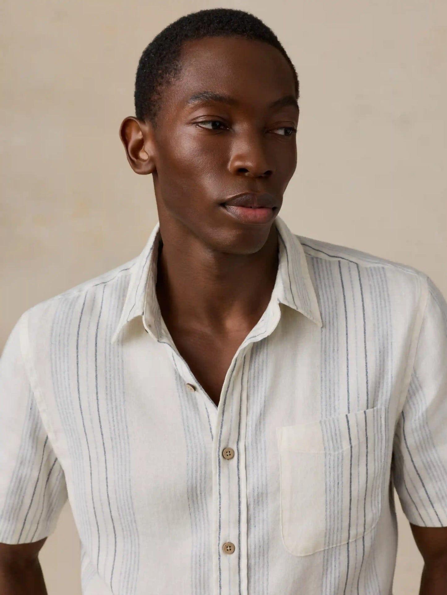 Short-Sleeve Breeze Shirt - River Shore Stripe