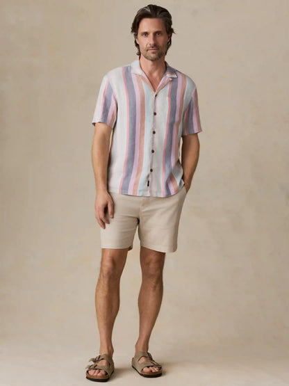 Short-Sleeve Breeze Camp Shirt - Summer Skies Stripe