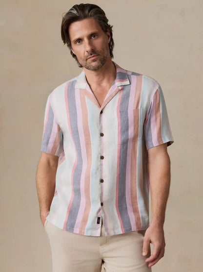 Short-Sleeve Breeze Camp Shirt - Summer Skies Stripe