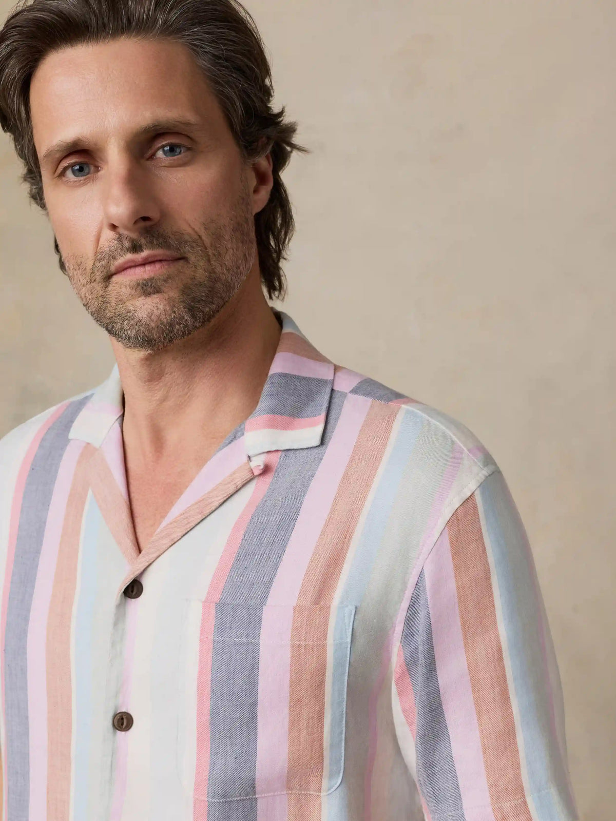 Short-Sleeve Breeze Camp Shirt - Summer Skies Stripe