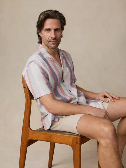 Short-Sleeve Breeze Camp Shirt - Summer Skies Stripe