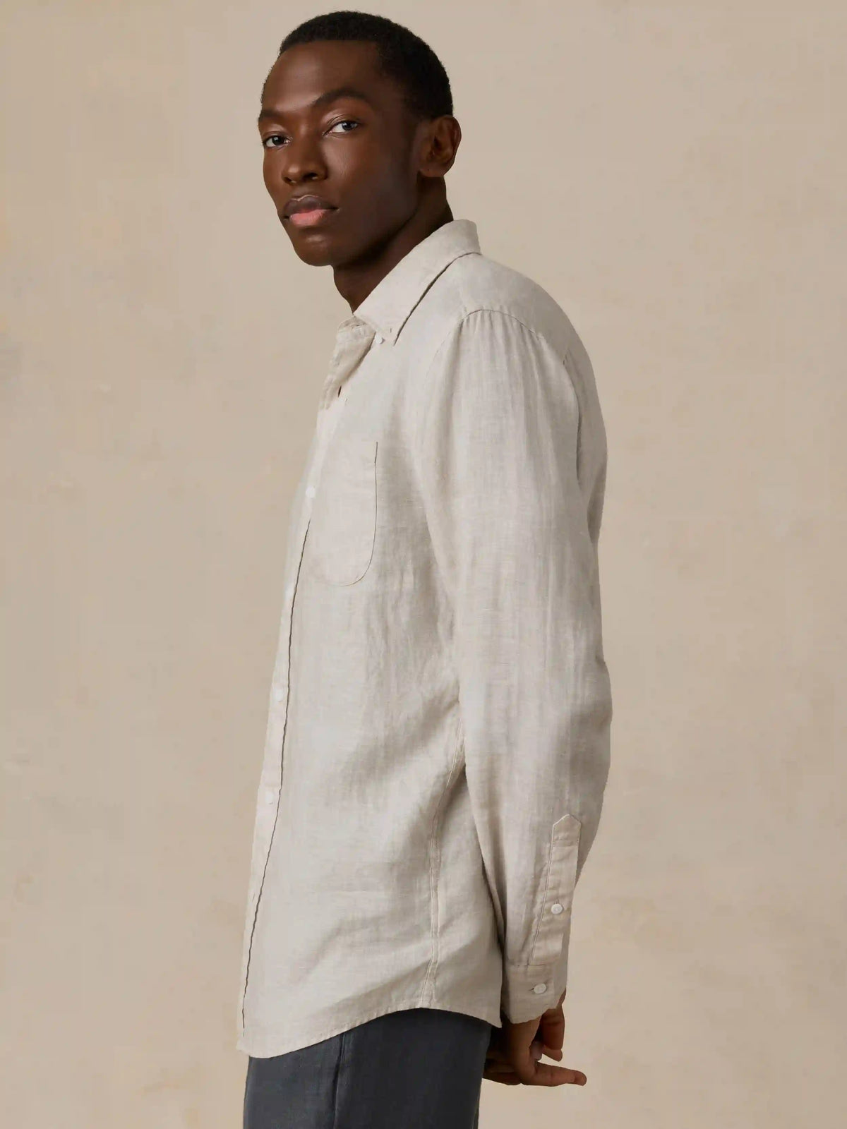 Sunwashed Linen Shirt - Castle Stone