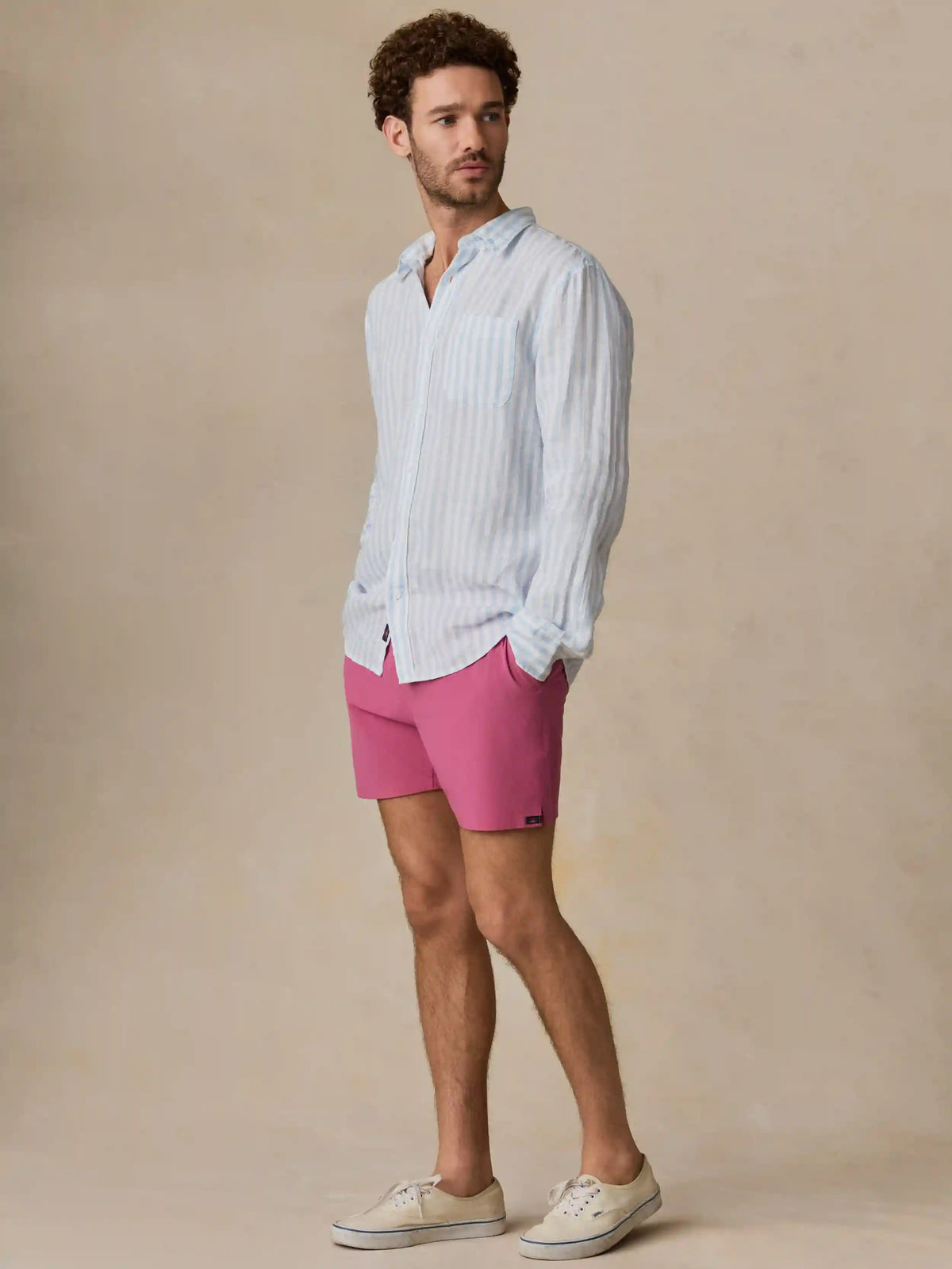 Sunwashed Linen Shirt - Blue Island Stripe