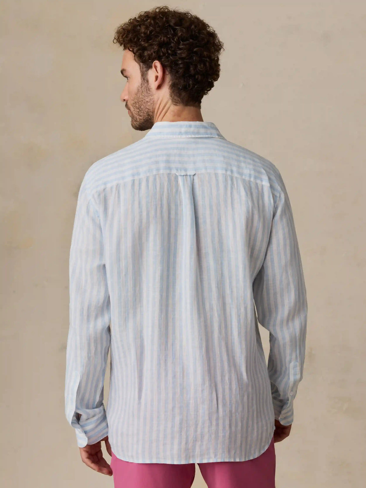 Sunwashed Linen Shirt - Blue Island Stripe