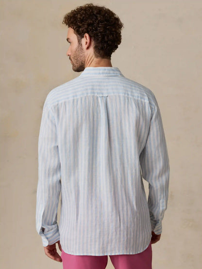 Sunwashed Linen Shirt - Blue Island Stripe