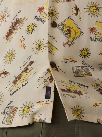 Short-Sleeve Kona Camp Shirt - Wave Breaks Scenic