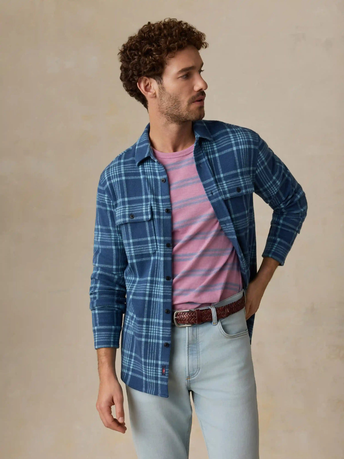 Legend™ Sweater Shirt - Midnight Teal Plaid