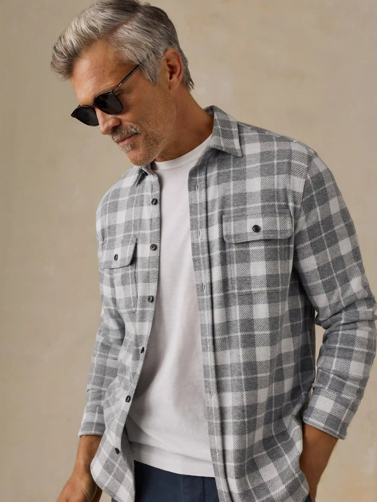 Legend™ Sweater Shirt - Stone Hollow Plaid