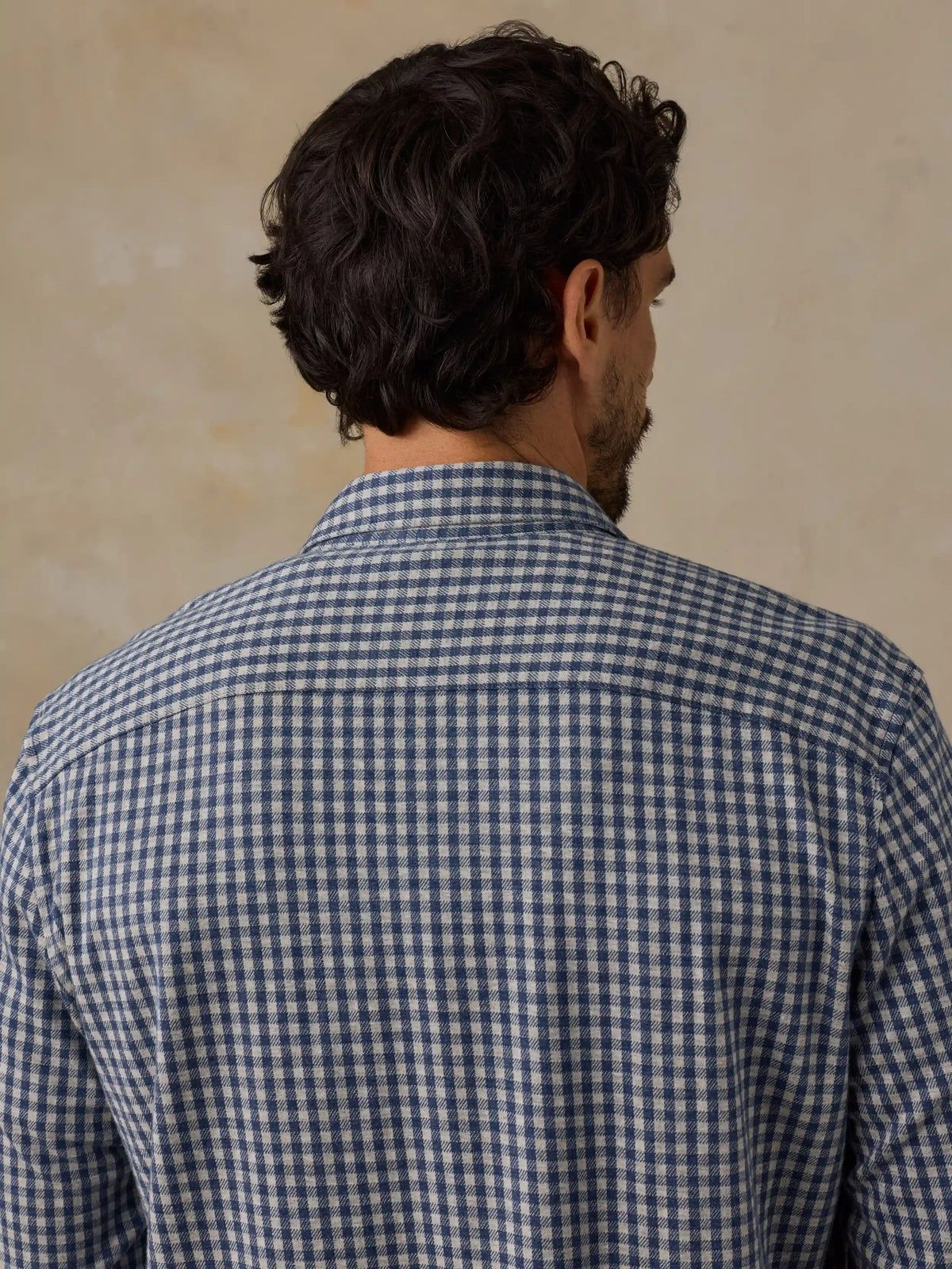 Coastline Knit Shirt - Blue Grey Gingham