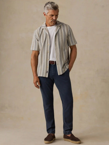 Short-Sleeve Oasis Camp Shirt - Lake Shore Stripe
