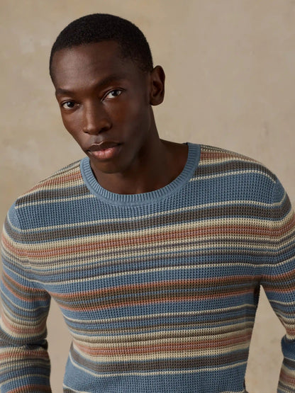 Sunwashed Crewneck Sweater - Teal Sands Stripe