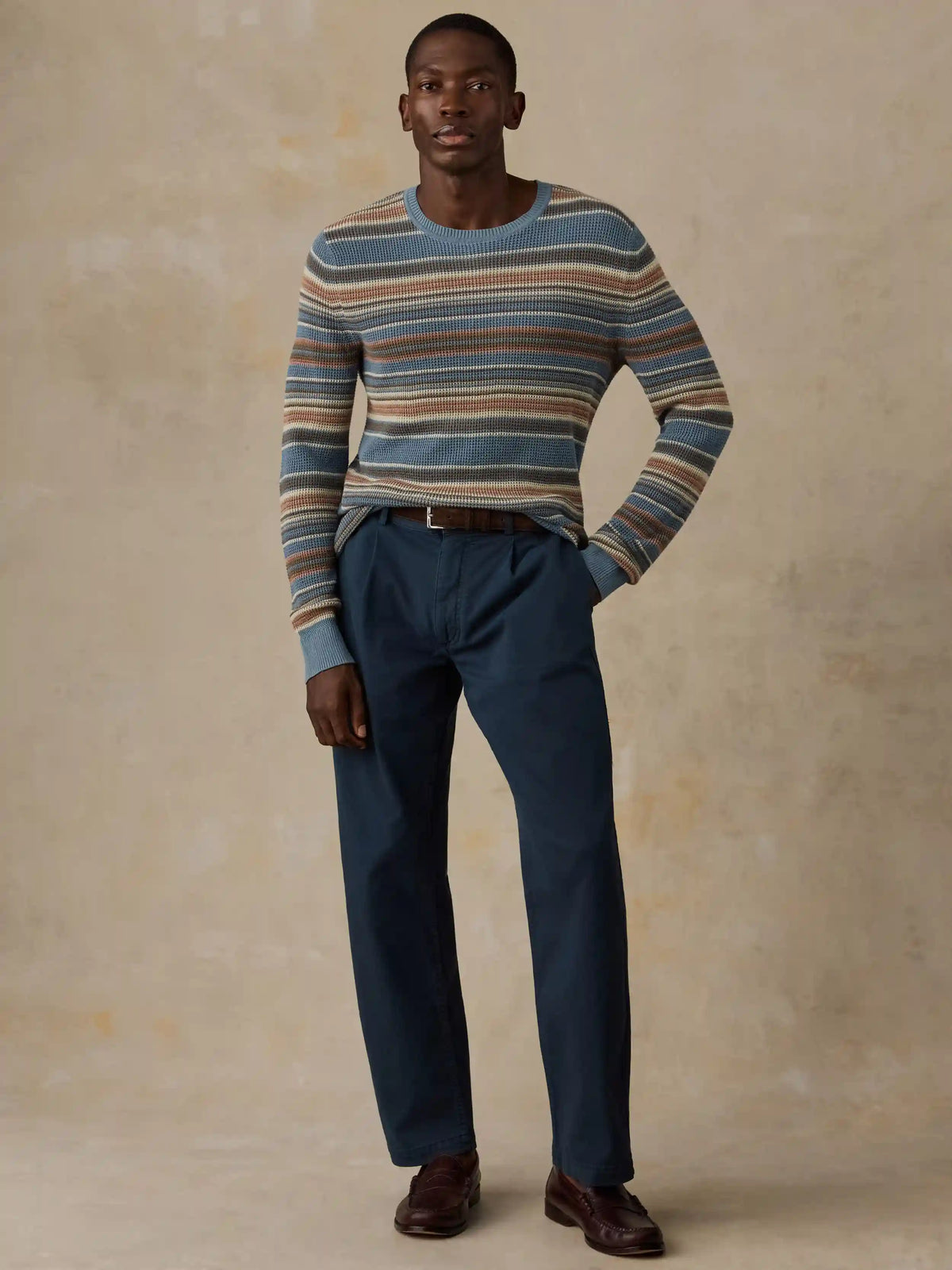 Sunwashed Crewneck Sweater - Teal Sands Stripe