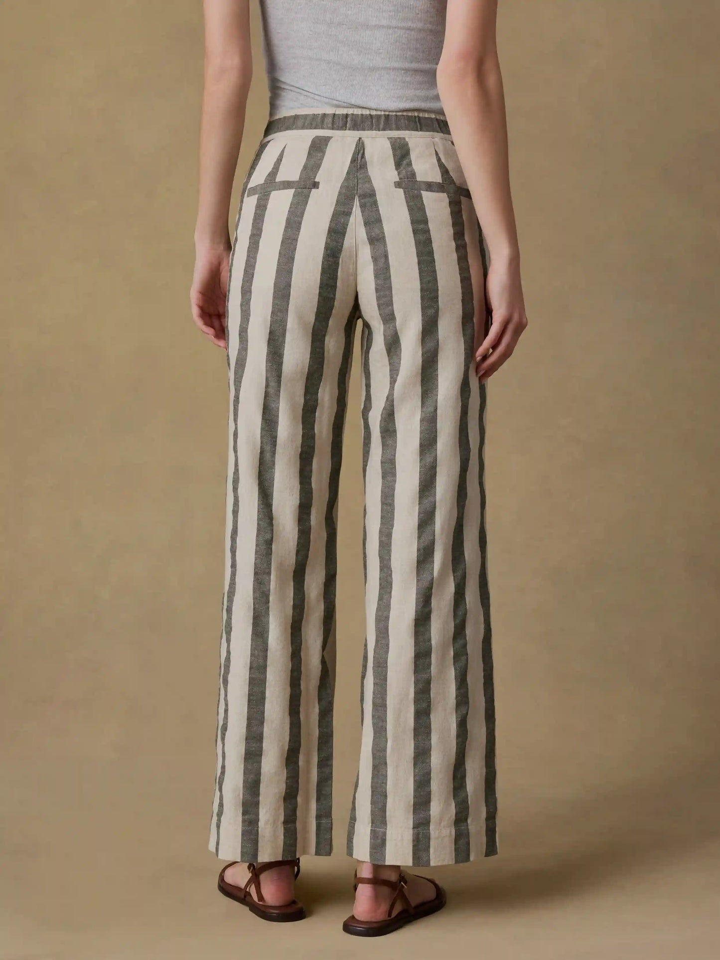 Sun Strider Cotton Linen Pant - Pine Bay Stripe
