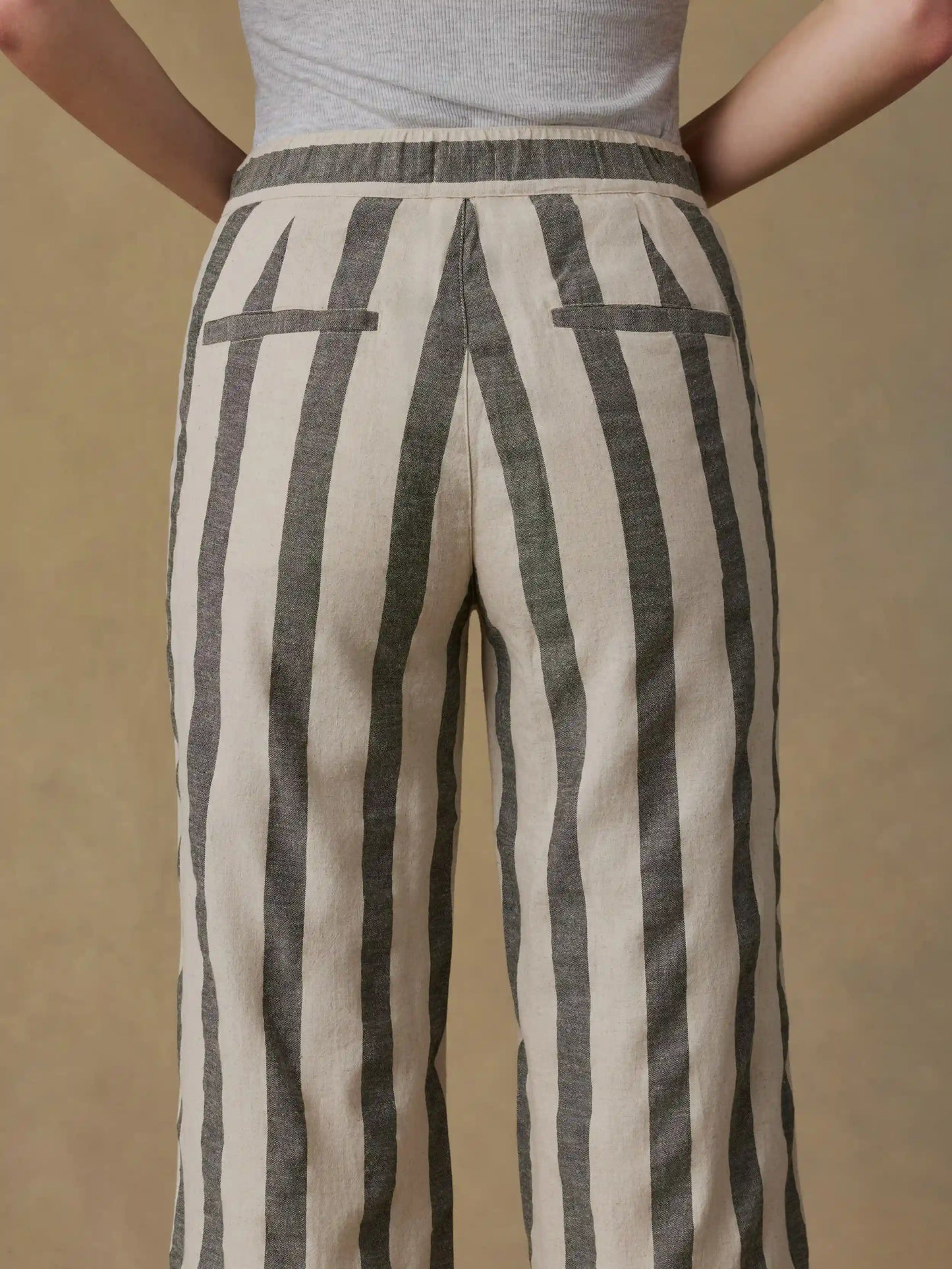 Sun Strider Cotton Linen Pant - Pine Bay Stripe