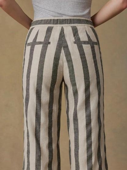 Sun Strider Cotton Linen Pant - Pine Bay Stripe