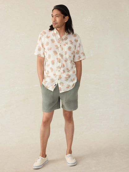 Corduroy Drawstring Utility Short - Coastal Sage