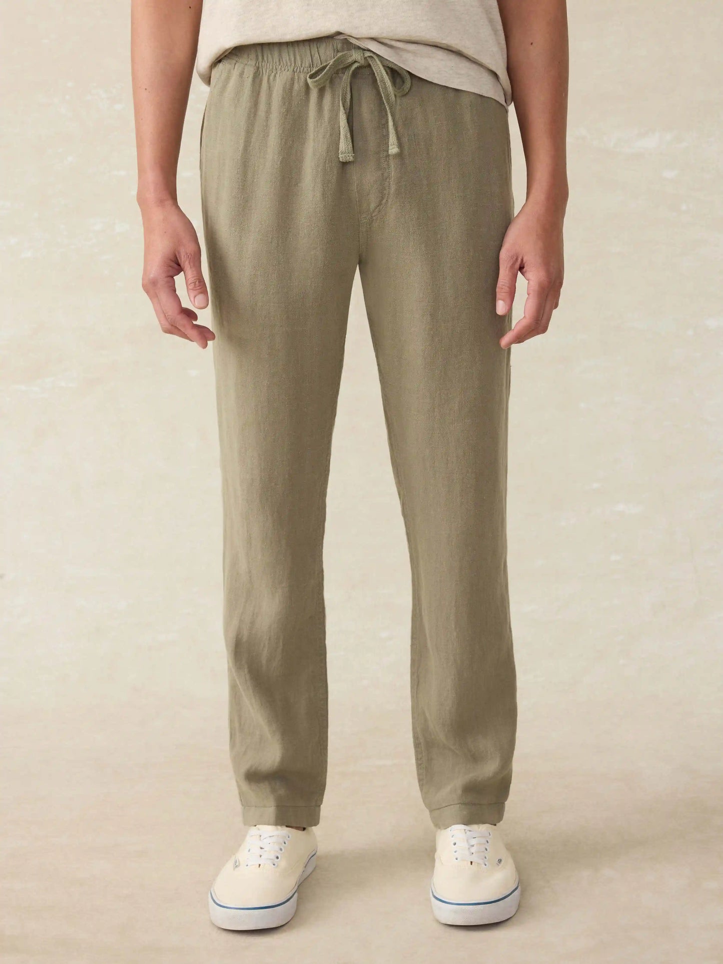 Linen Drawstring Pant - Canyon Olive