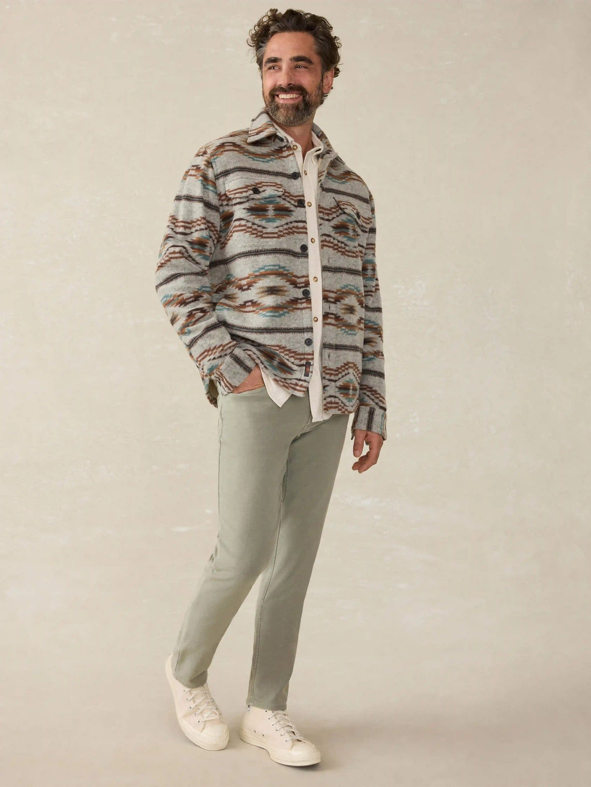 Stretch Terry 5-Pocket Athletic Fit Pant - Faded Olive
