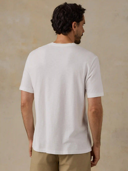 Short-Sleeve Sunwashed V-Neck Tee - White