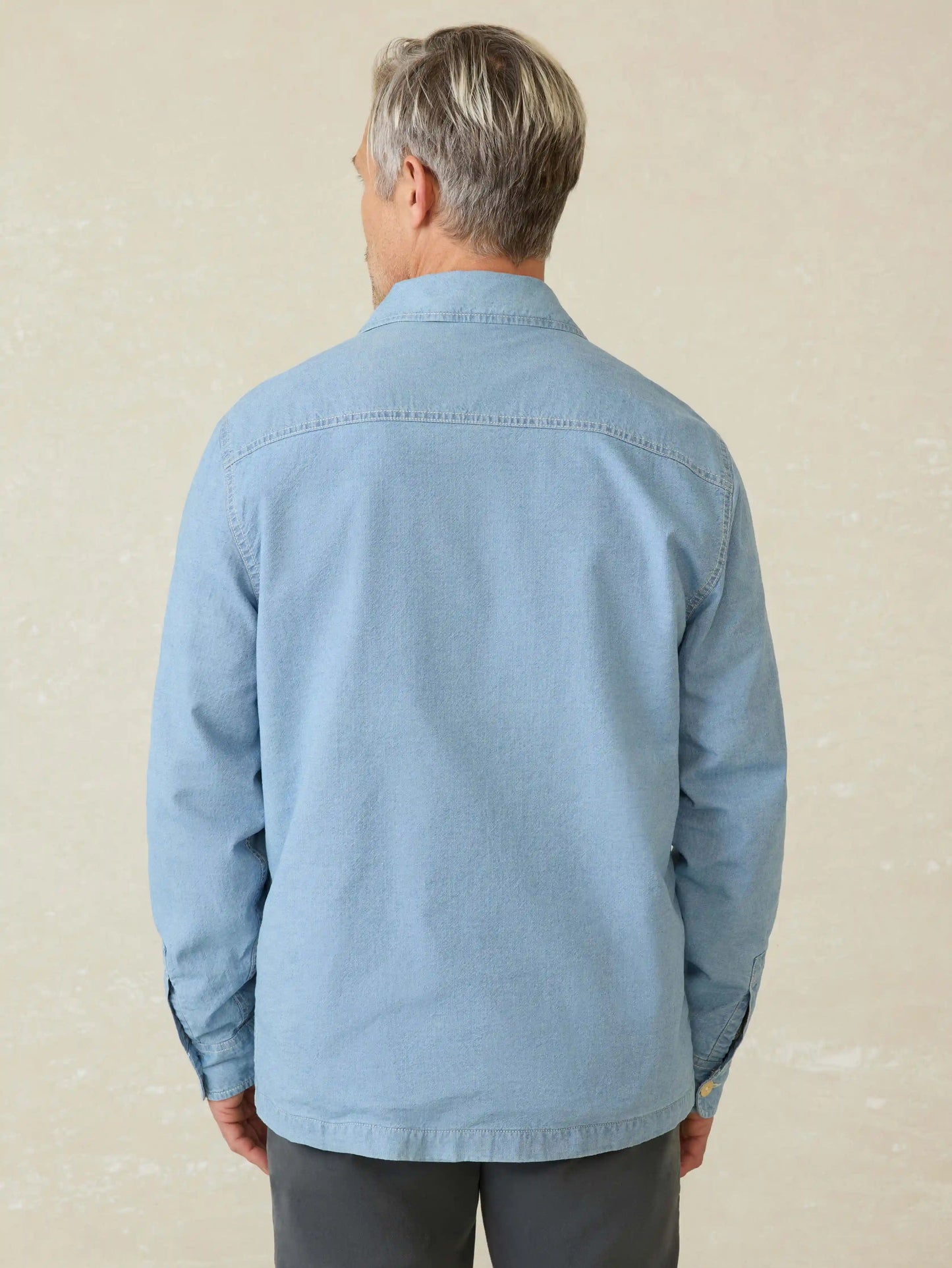 Indigo Herringbone Shirt Jacket - Blue Haven Wash