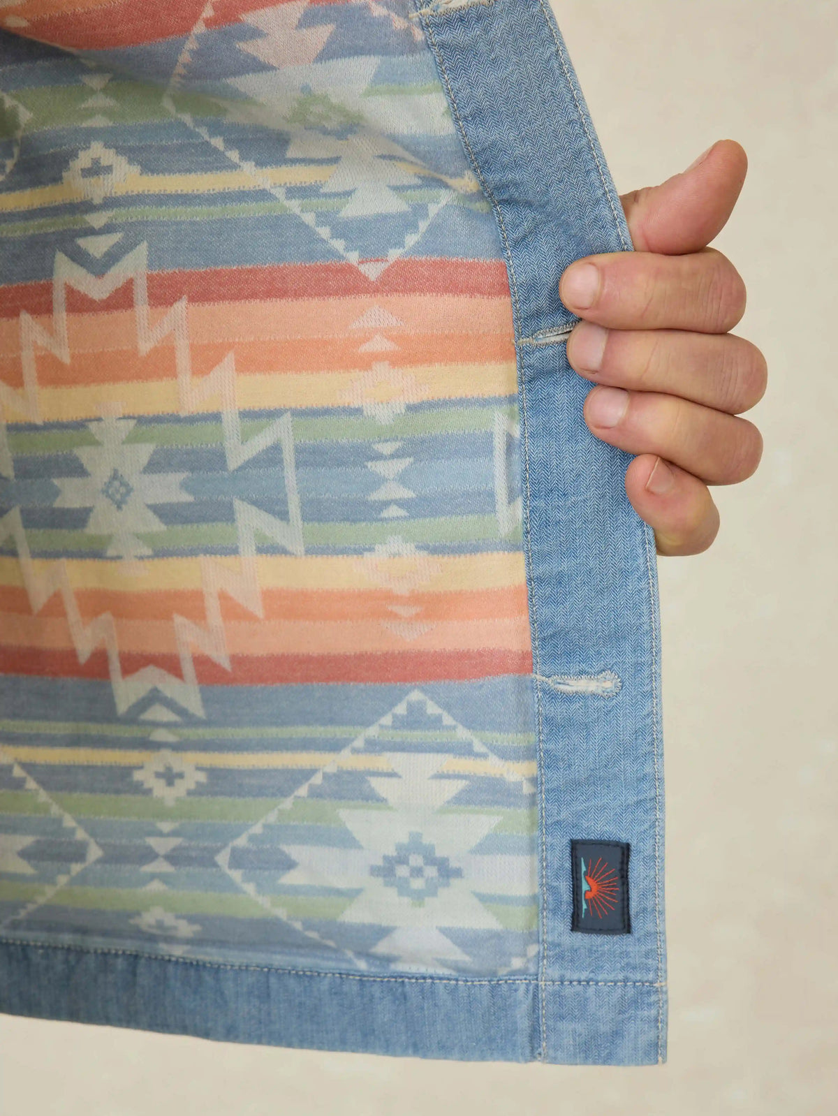 Indigo Herringbone Shirt Jacket - Blue Haven Wash