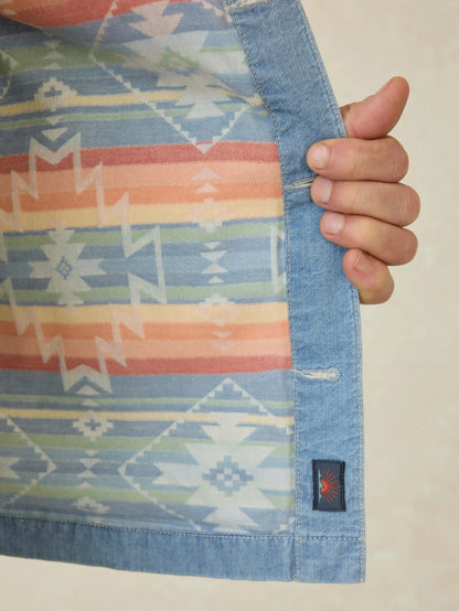 Indigo Herringbone Shirt Jacket - Blue Haven Wash