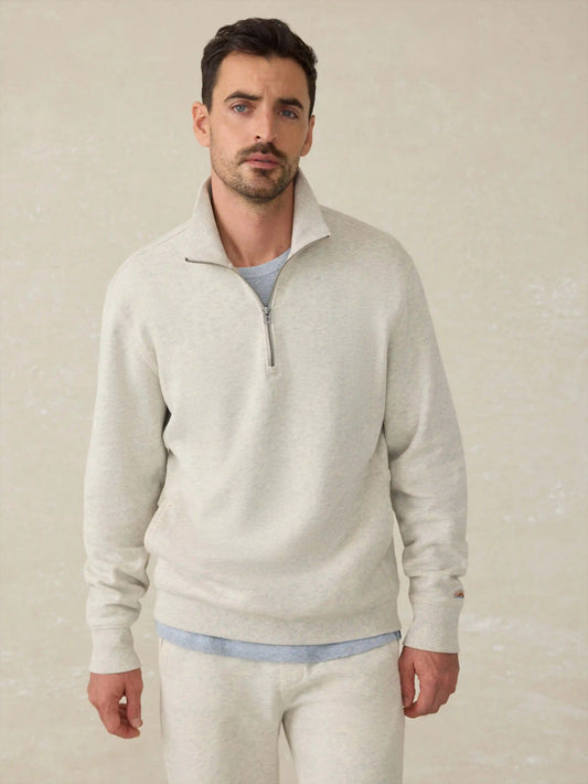 High Standard Fleece Quarter Zip - Antique Ivory Heather