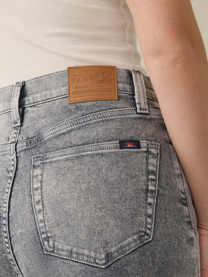 Slim Straight Sunwashed Denim - Washed Black