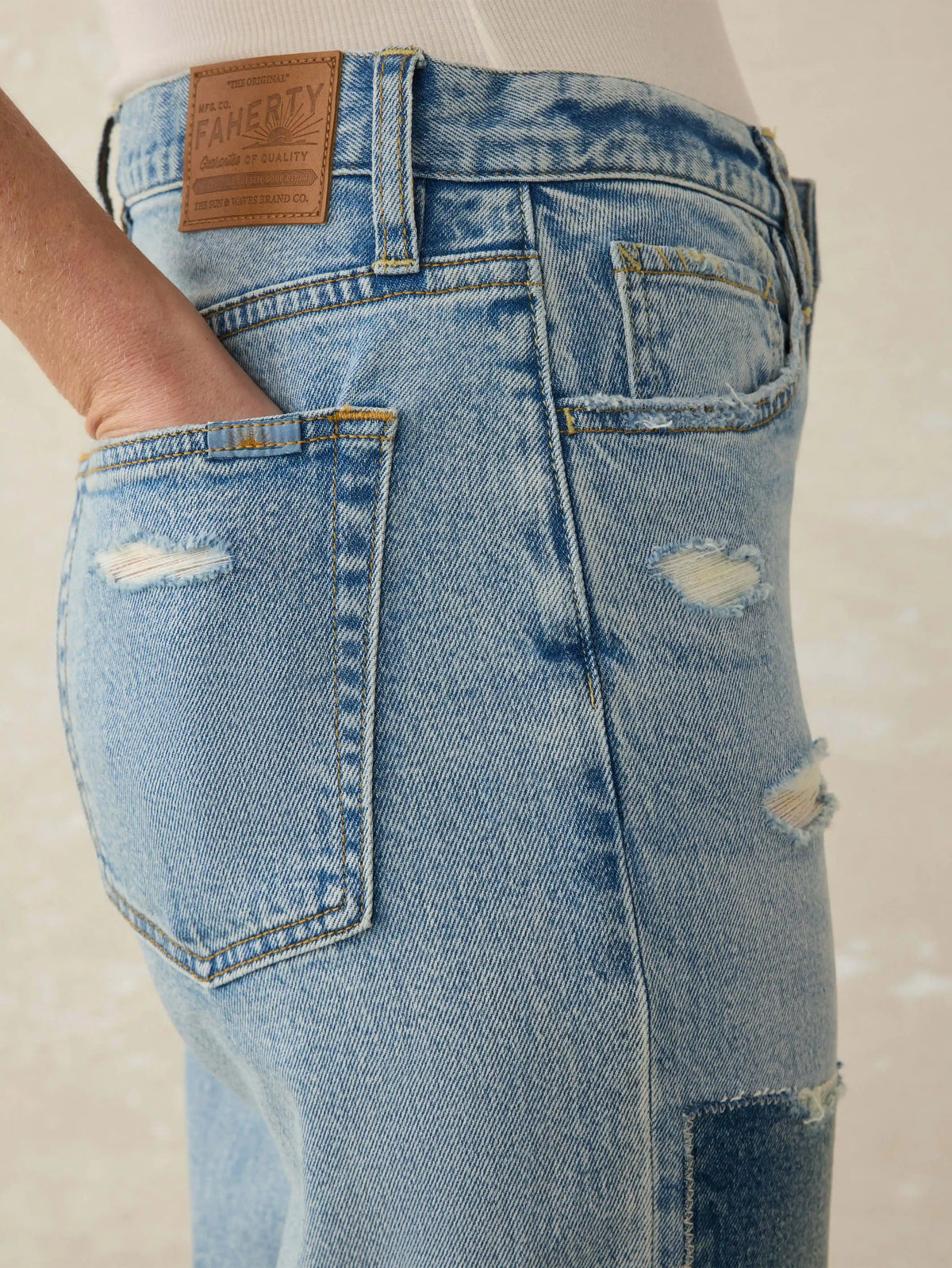 90S Crop Patchwork Jean - Heirloom Indigo Wash